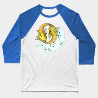 Front and Back Pisces  Koi Fishes Baseball T-Shirt